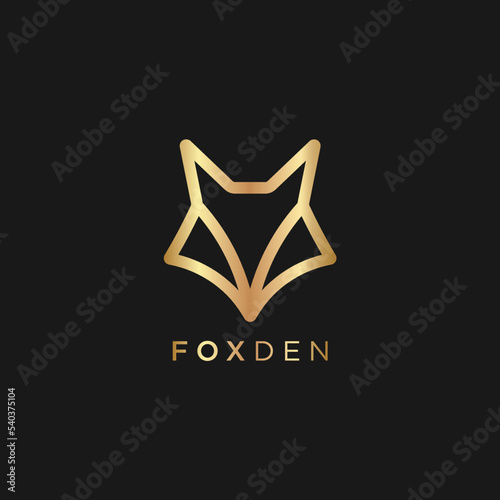 simple fox logo design template elements