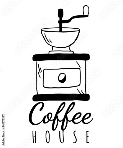 coffee grinder and coffee beans