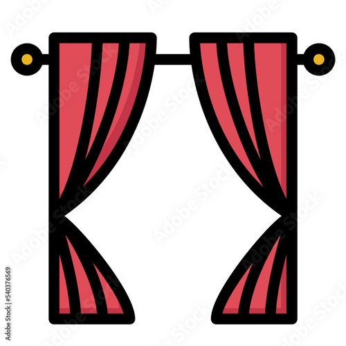 curtains filled color line