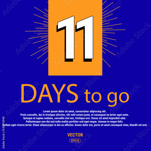 Last Countdown Icon. The Selling Price of The Promotional Offer at The Time of The Deal. Vector Illustration In Flat Style Modern Design. 11 Day To Go. Eps10 Vector