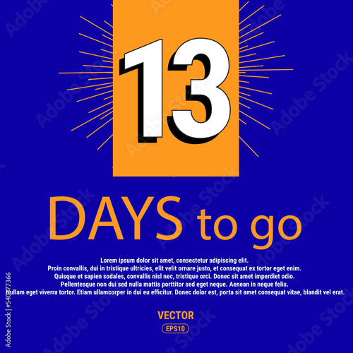 Last Countdown Icon. The Selling Price of The Promotional Offer at The Time of The Deal. Vector Illustration In Flat Style Modern Design. 13 Day To Go. Eps10 Vector