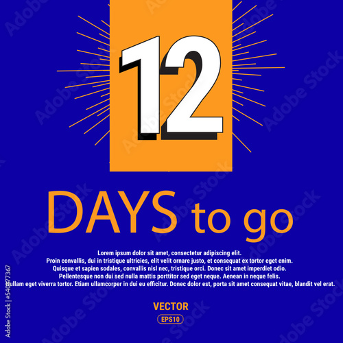 Last Countdown Icon. The Selling Price of The Promotional Offer at The Time of The Deal. Vector Illustration In Flat Style Modern Design. 12 Day To Go. Eps10 Vector