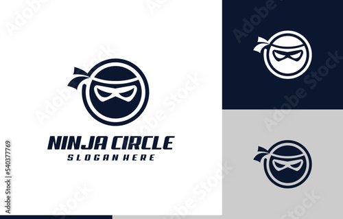 ninja circle unique negative space logo design