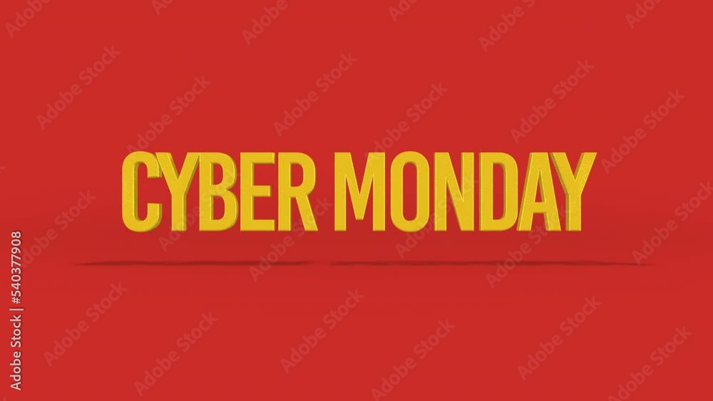 Rolling Cyber Monday text on red gradient, motion abstract business, modern, promo and holidays style background Rolling Cyber Monday text on red gradient, motion abstract business, modern, promo and holidays style background