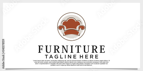 furniture logo design vector with creative concept for your businees