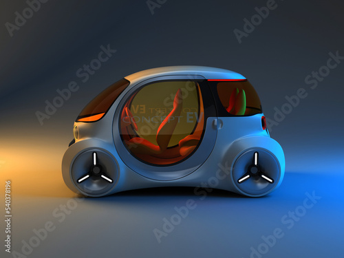 Electric car design, new urban car concept  - 3D illustration