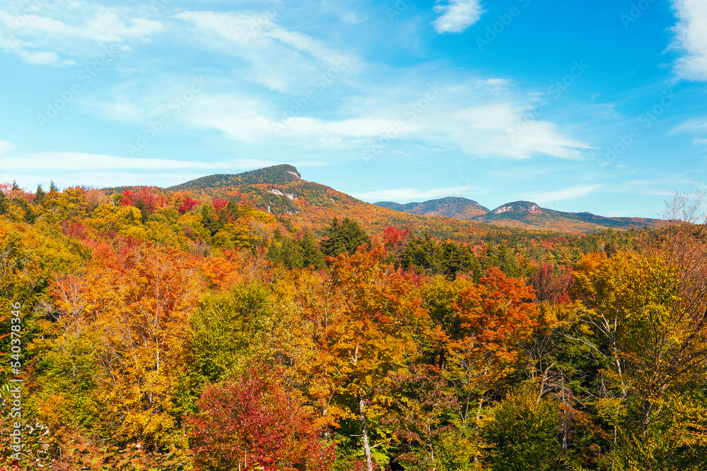 View of the White Mountains from Sugar Hill Overlook in autumn.New Hampshire.USA View of the White Mountains from Sugar Hill Overlook in autumn.New Hampshire.USA