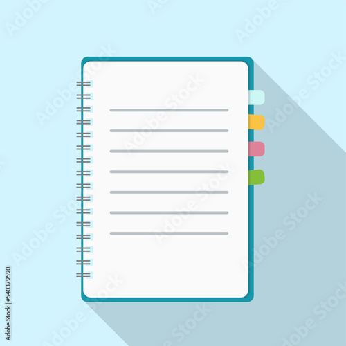 Notepad with flat design. Spiral notepad illustration