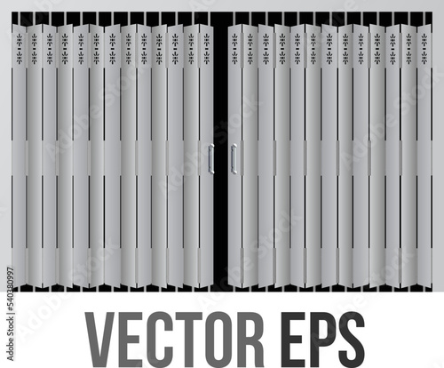 Vector traditional Hong Kong retro style silver shop front matel gate rolling door design