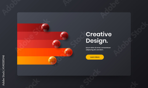 Unique brochure design vector concept. Simple realistic balls company identity template.