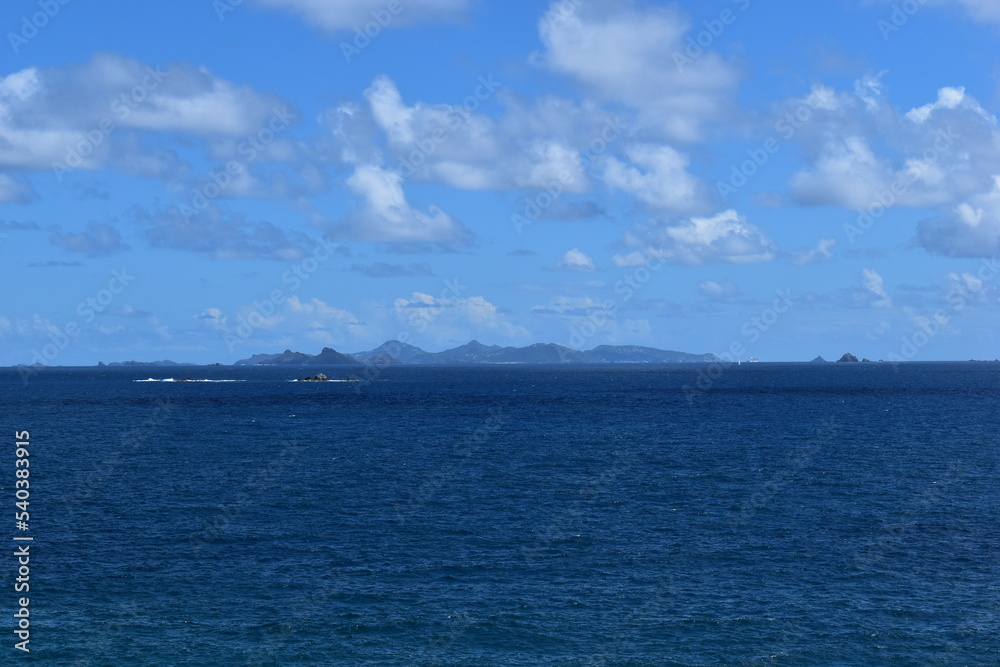 Beautiful dark blue ocean and sky at St. Martin