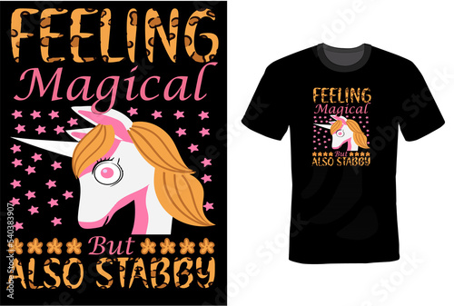 Unicorn T-Shirt Design Template 