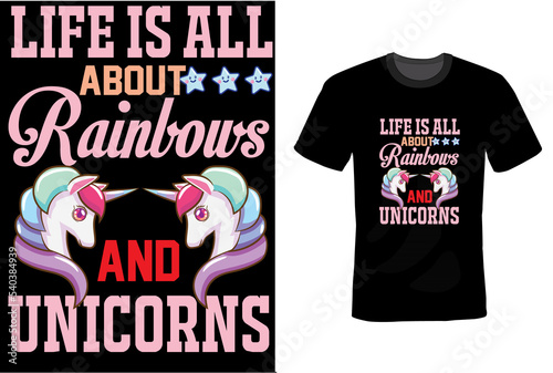 Unicorn T-Shirt Design Template 