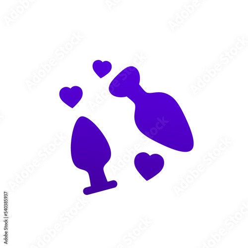 anal plugs, sex toys icon, vector