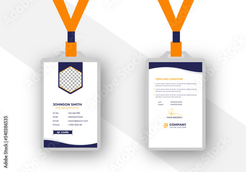 Modern Clean Corporate Office ID Card Template	