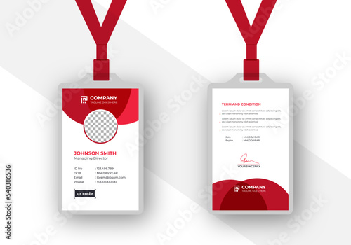 Modern Clean Corporate Office ID Card Template	