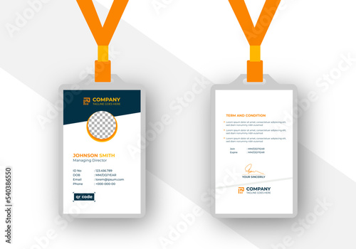 Modern Clean Corporate Office ID Card Template	
