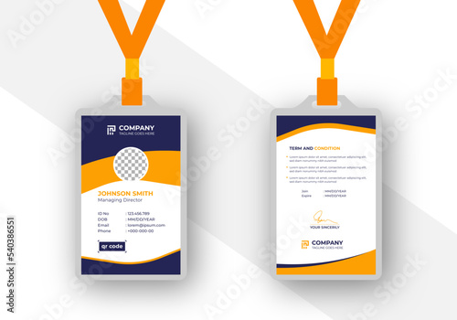 Modern Clean Corporate Office ID Card Template	