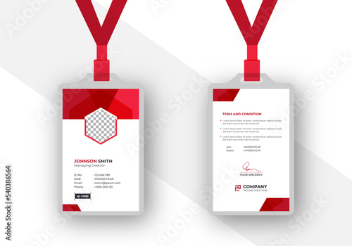 Modern Clean Corporate Office ID Card Template	