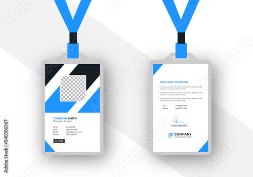 Modern Clean Corporate Office ID Card Template	