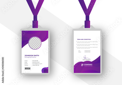 Modern Clean Corporate Office ID Card Template	