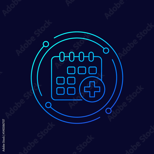 medical appointment icon, linear design