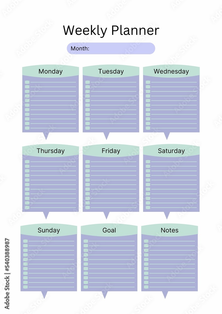 Naklejka premium Weekly Planner