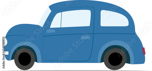 Fiat 500 Beetle flat illustration with transparent background. Retro car in childish style.