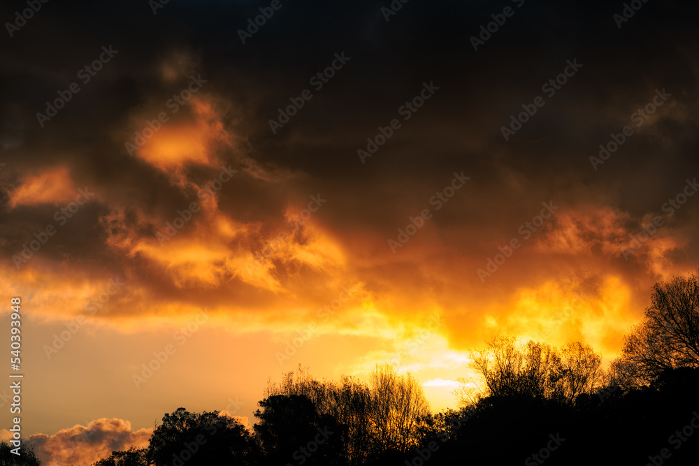 Landscape at dawn with clouds. Landscape at dawn with clouds.