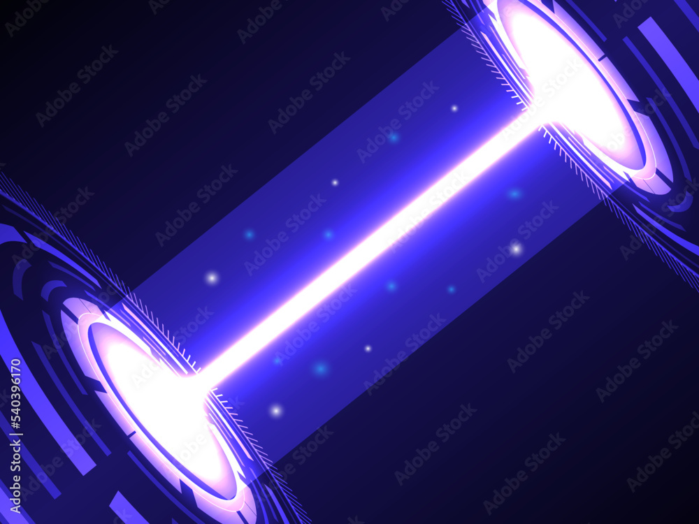 Vecteur Stock Technology laser light in tube. Future technology abstract of  information or data transfer concept. Capsule with portal. Movements in  time and space. Glowing laser beam vector illustration. | Adobe Stock