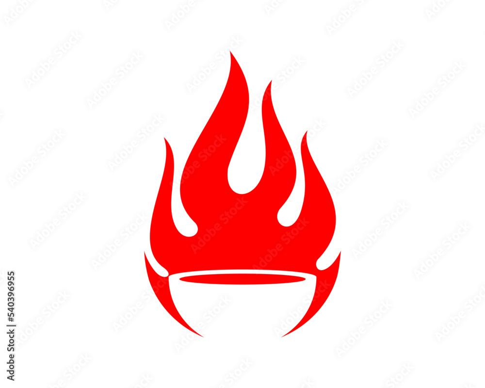 Fire with bowl silhouette inside Fire with bowl silhouette inside