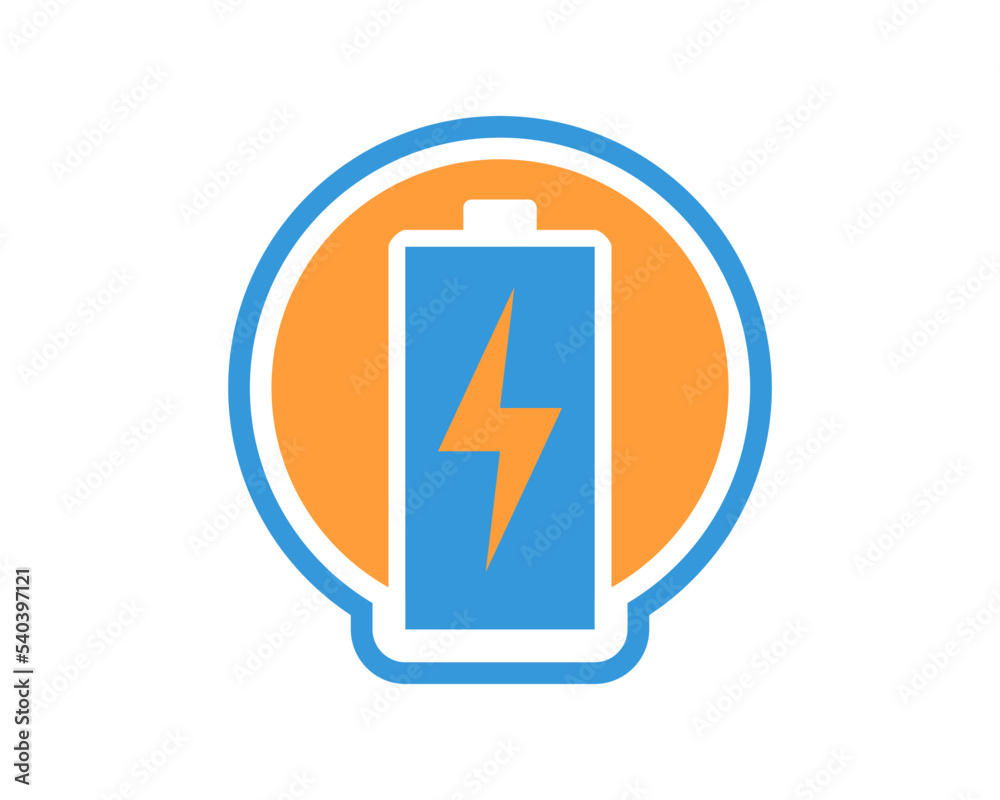 Circle shape with battery inside Circle shape with battery inside