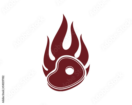 Fire with meat shape inside