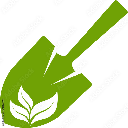 Shovel with leaf shape inside