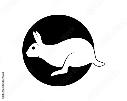 Circle with rabbit silhouette inside