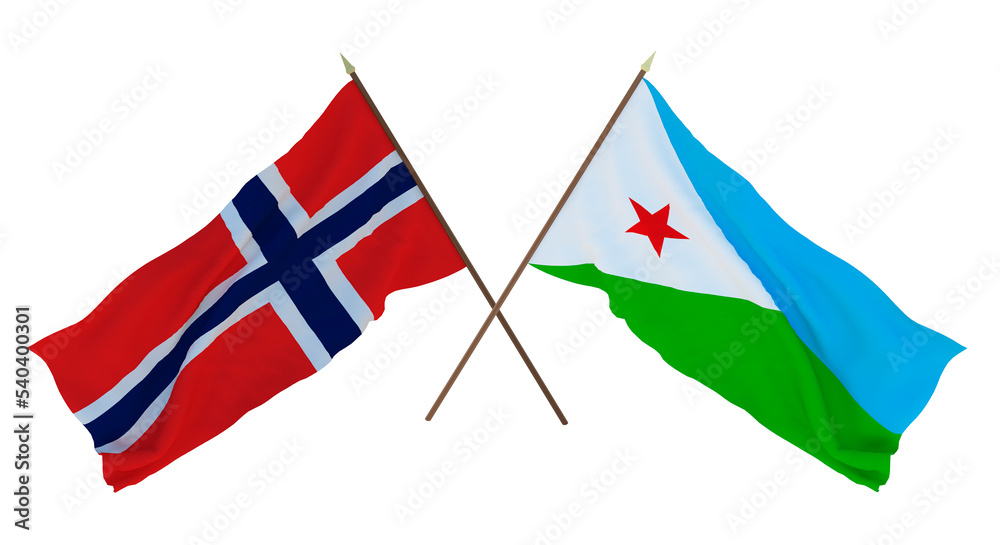 Background, 3D render for designers, illustrators. National Independence Day. Flags Iran and Djibouti Background, 3D render for designers, illustrators. National Independence Day. Flags Iran and Djibouti