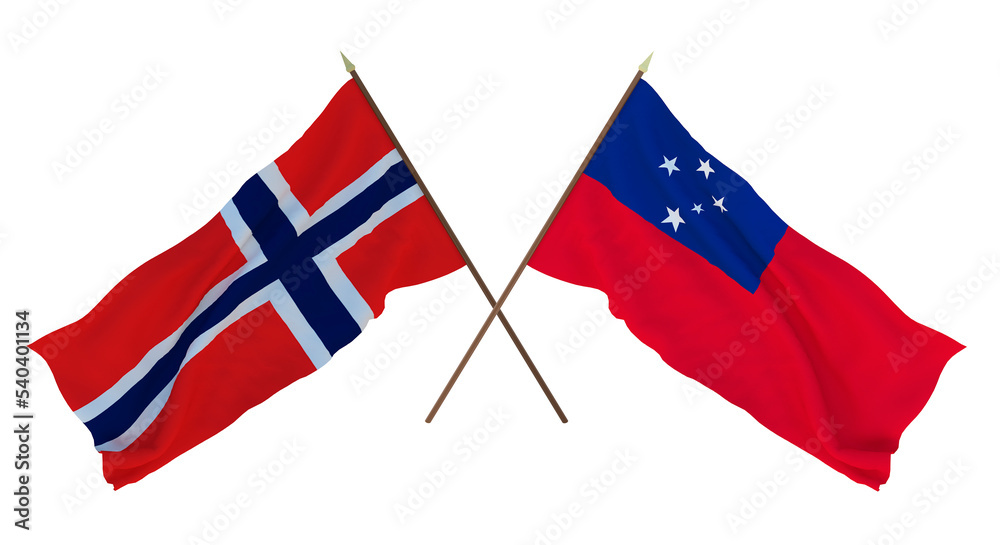 Background, 3D render for designers, illustrators. National Independence Day. Flags Iran and Samoa Background, 3D render for designers, illustrators. National Independence Day. Flags Iran and Samoa