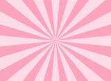 Sunlight horizontal background. Pink color burst background. Vector illustration.