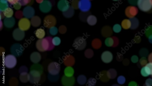 Bokeh Shiny Particles Loop Animation. Colorful Particles on black and green Background. Glitter Particles with Stars. Bokeh Shiny Particles Loop Animation.