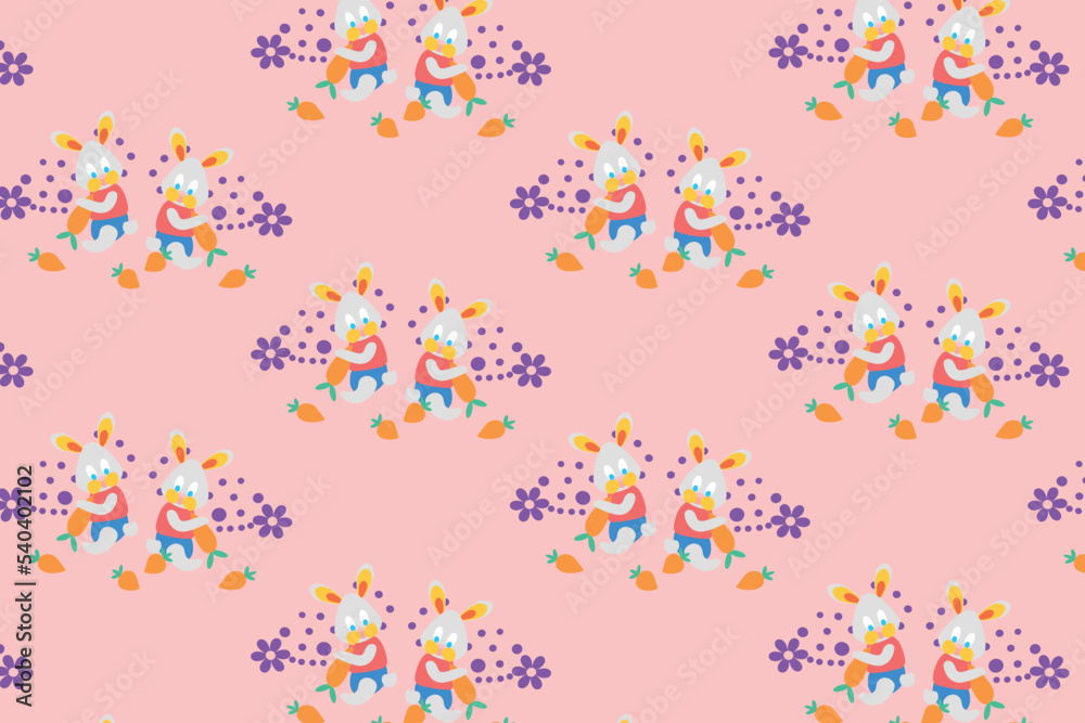  Bunnies with carrots pattern