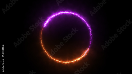 Fire and Purple Neon Color Circle