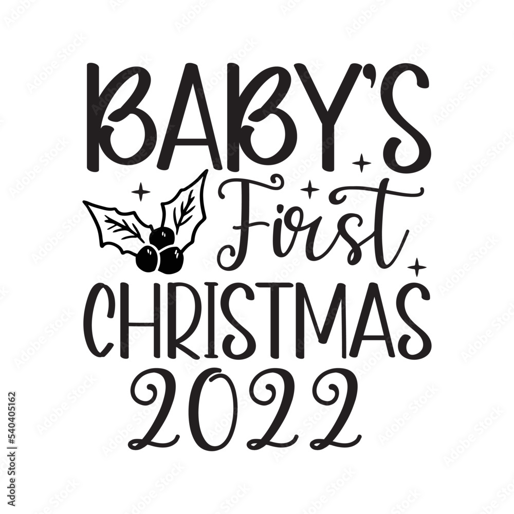 Fototapeta premium Baby's first Christmas 2022 