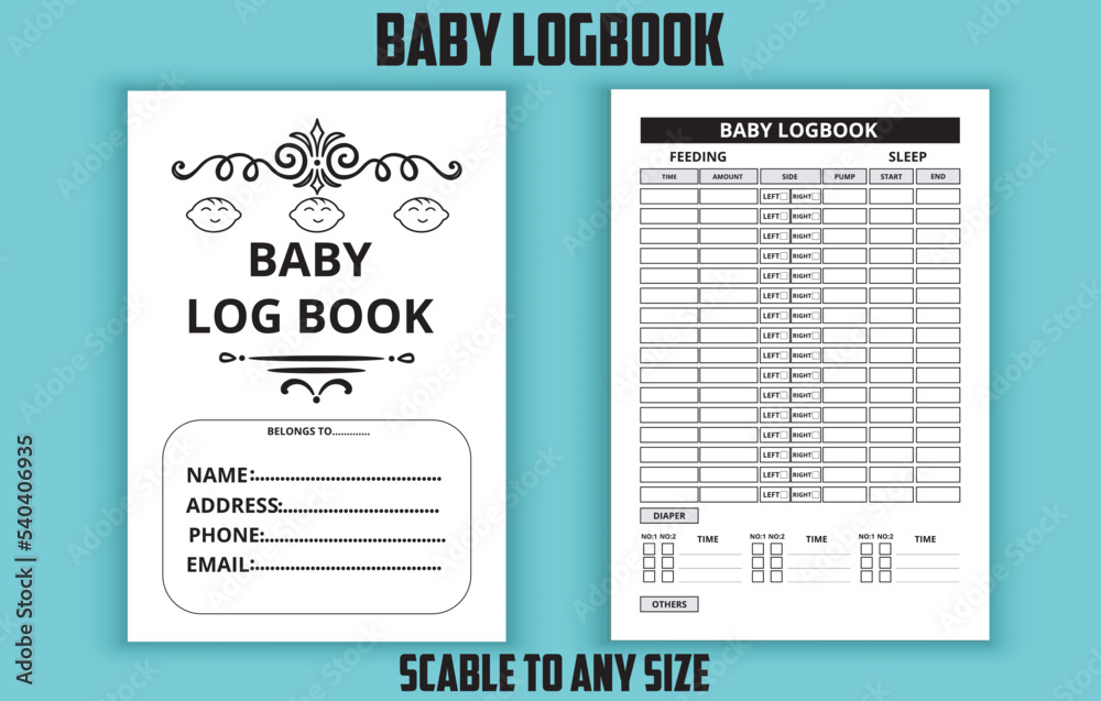 Baby logbook low content kdp interior design template
