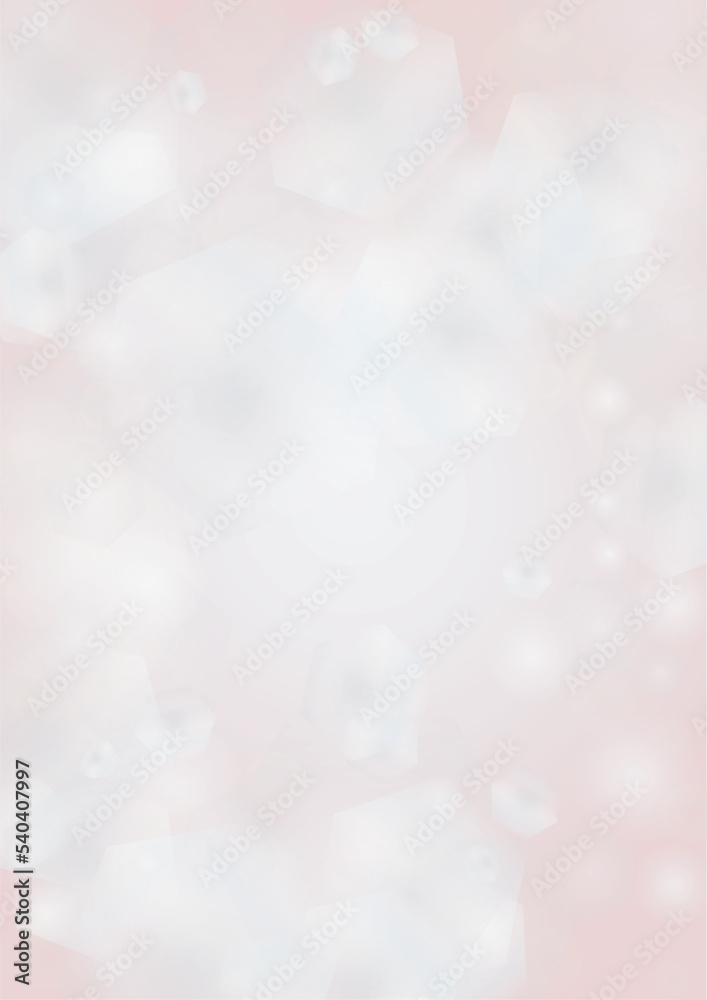 Abstract Vector Pink Background with Silver and White Light Spots. Magic Shiny Pastel Print. Baby Print. Romantic Bokeh Blurred Page Design for St' Valentines Day.  Gentle Stardust Pattern..