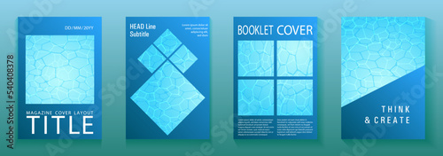 World Oceans Day brochure cover templates vector set.