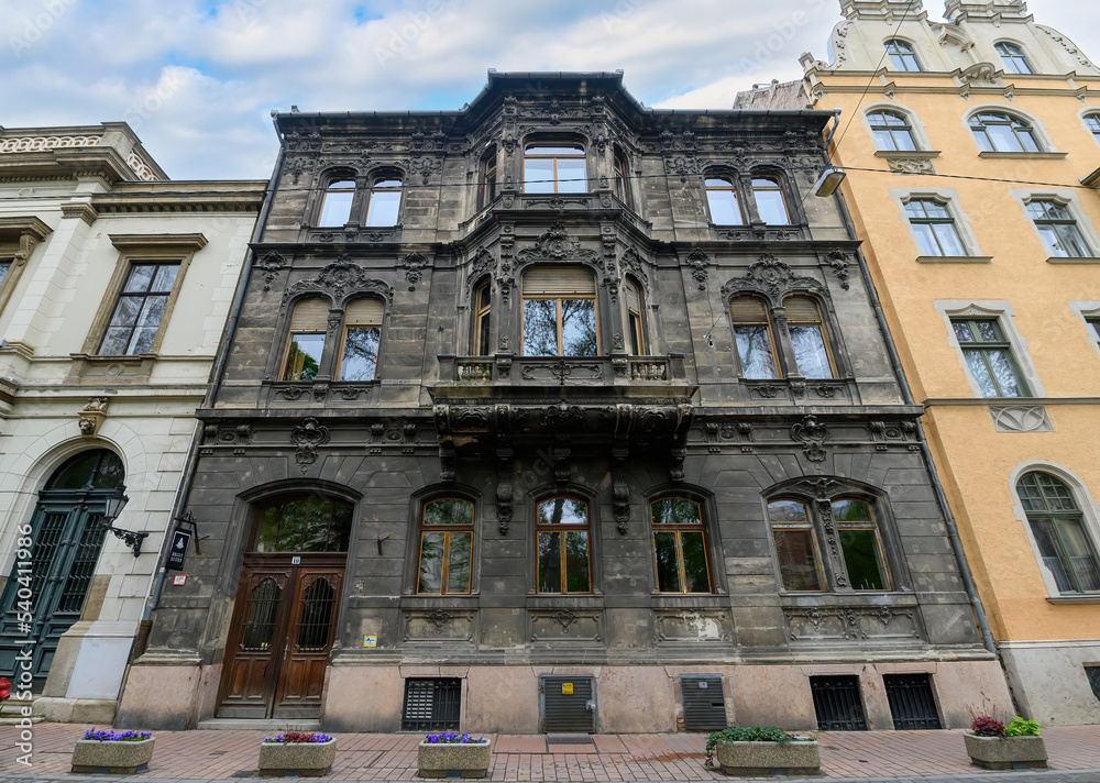 Fototapeta premium Budapest, Hungary. Front view of beautiful old building in the city center 