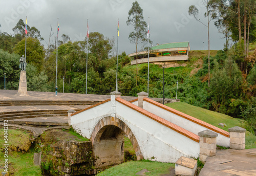 Puente de Boyacá (in English: The Bridge of Boyaca) is a small bridge located at the Bogota Tunja highway in a valley crossing Teatinos river. photo