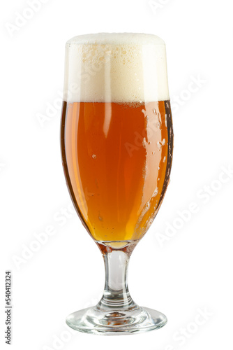 Glass of beer isolated on white background. File contains clipping path.