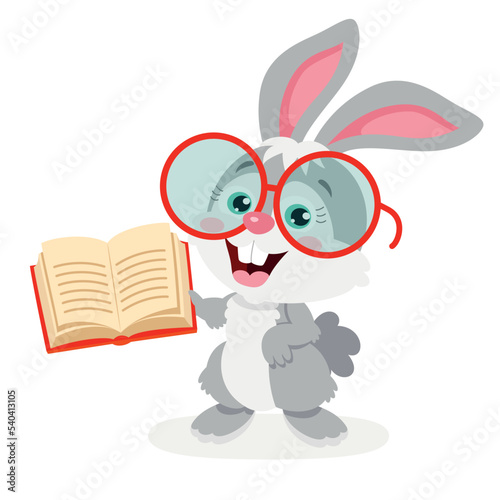 Cartoon Illustration Of Student Rabbit