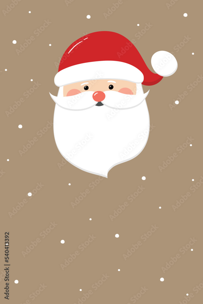Funny Santa Claus. Christmas background. Vector illustration